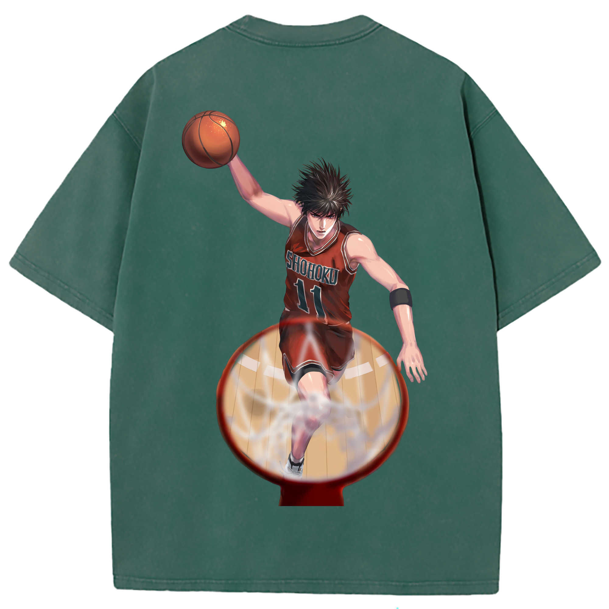 （画像用） SLAM DUNK／スラムダンク 綿100% ヴィンテージ風 半袖Tシャツ（背面プリント）